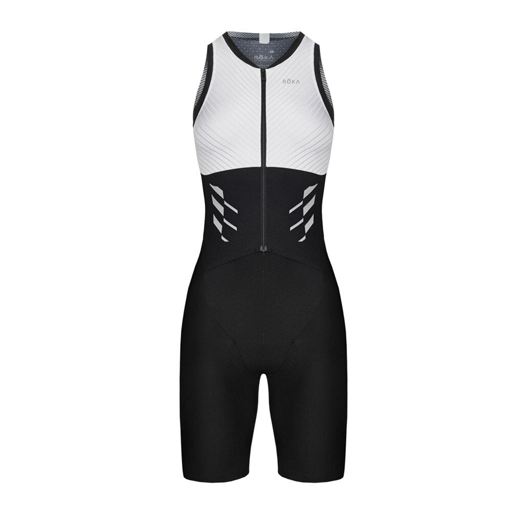 2022 ROKA Triathlon Women Sleeveless Track Suit Mountain Bike Cycling Suit Leotard Jumpsuit Bicycle Suit Ropa Ciclismo Skinsuit
