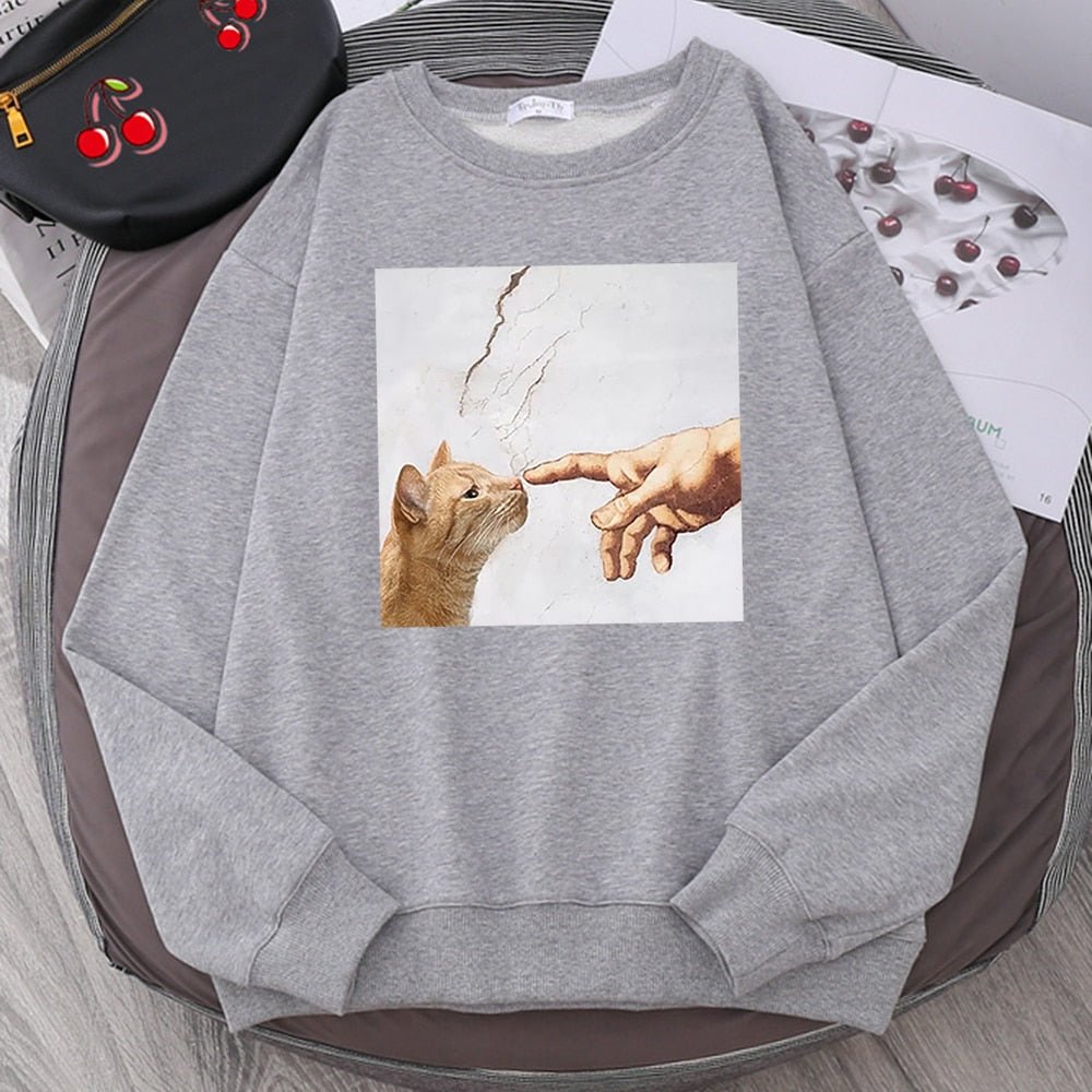 Cartoon Cat Printing Clothing Men Fashion Oversized Hoodie Anime Casual Swetshirt Loose Personality Hoodies Hip Hop Pullovers