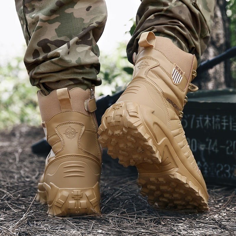 Military Tactical Mens Boots Waterproof Leather Desert  Boot Combat Ankle Boot Army Work Men's Shoes Couple Motorcycle Boots