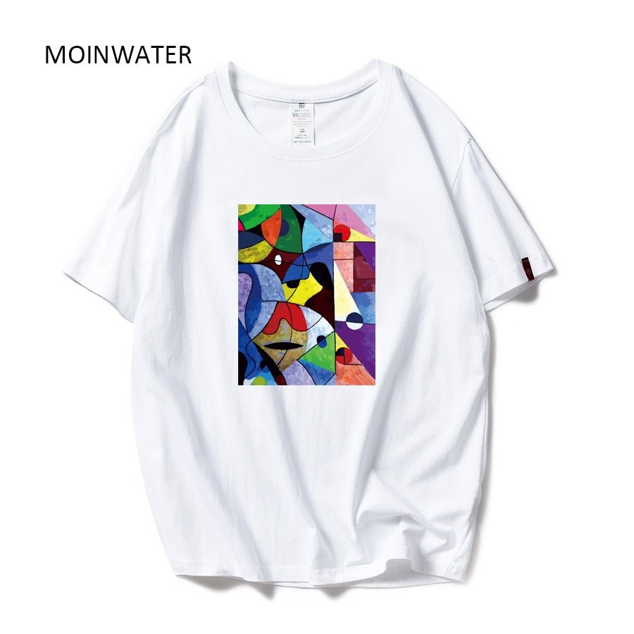 MOINWATER Brand New Women Colorful Print T shirts White Black Cotton Tees Lady High Street Comfortable Casual Tops MT1978 MOINWATER Brand New Women Colorful Print T shirts White Black Cotton Tees Lady High Street Comfortable Casual Tops MT1978 Foreverking