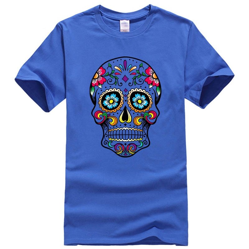 XINYI Men XINYI Men&#39;s T-shirt High Quality100% cottonT-shirt street style loose cool skull printed men t shirt casual short sleeve For Men Foreverking
