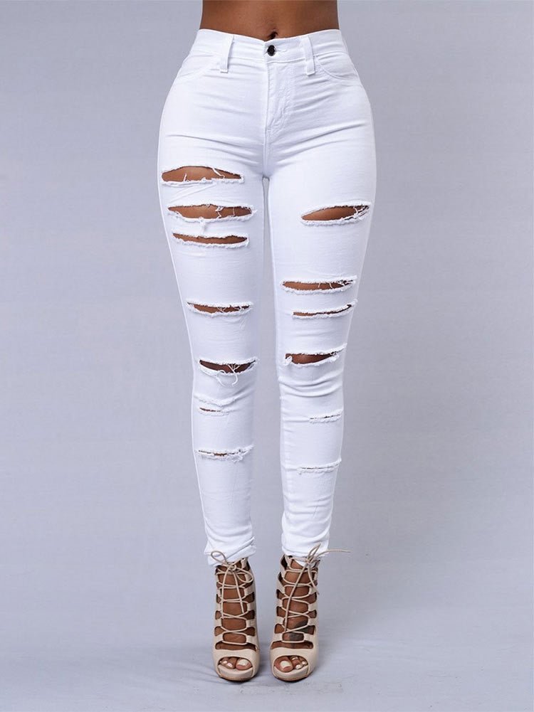 Hot sale ripped jeans for women sexy skinny denim jeans fashion street casual pencil pants female spring and summer clothing Hot sale ripped jeans for women sexy skinny denim jeans fashion street casual pencil pants female spring and summer clothing Foreverking