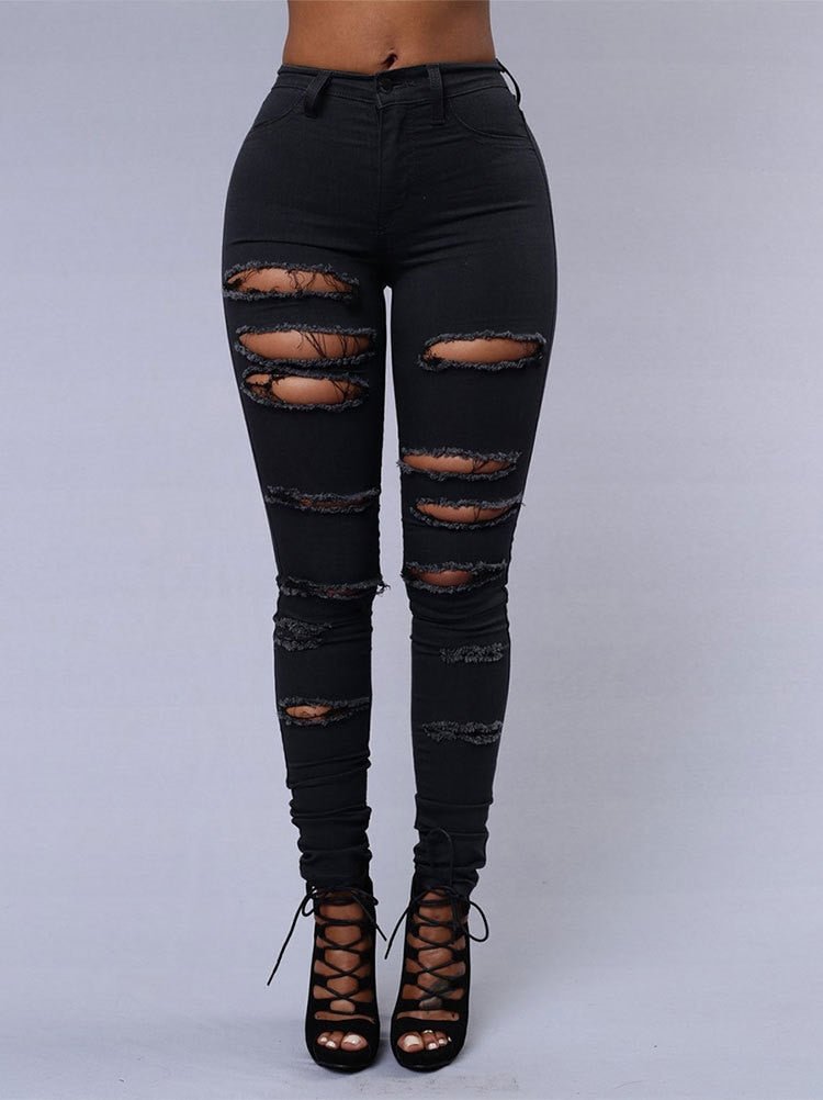 Hot sale ripped jeans for women sexy skinny denim jeans fashion street casual pencil pants female spring and summer clothing Hot sale ripped jeans for women sexy skinny denim jeans fashion street casual pencil pants female spring and summer clothing Foreverking