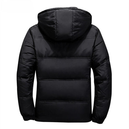 New White Duck Down Jacket Men Winter Warm Solid Color Hooded Down Coats Thick Duck Parka Mens Down Jackets Winter Outdoor Coat Foreverking