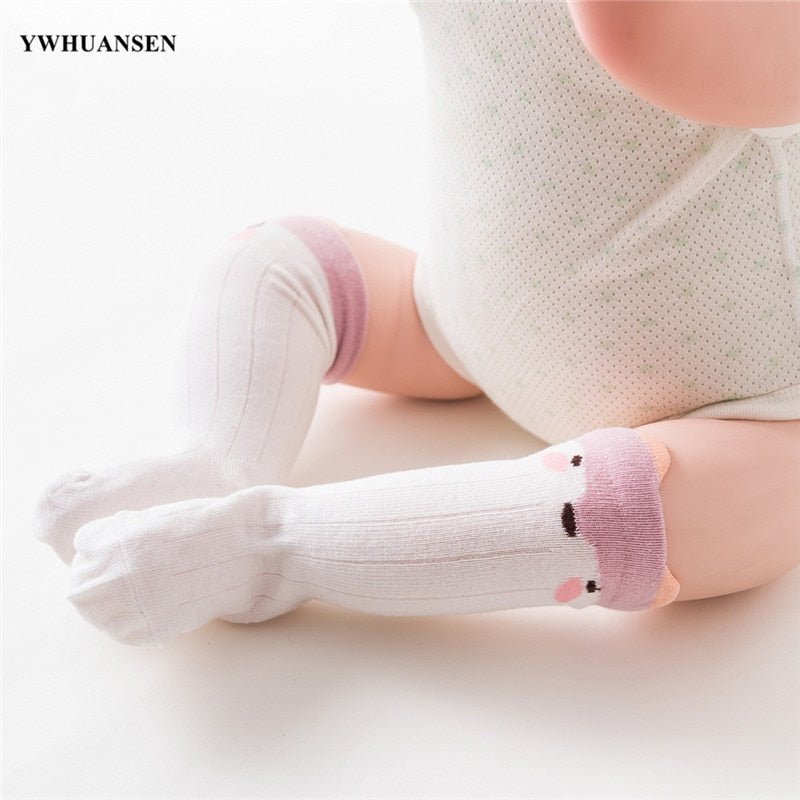 1 Pair 0 to 24M Cute Fox Baby Sock Non Slip With Grips Cotton Long Socks For Infant Girls Boys Newborn Knee High Socks 2020