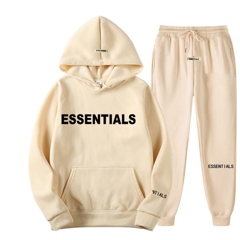 ESSENTIALS Men&#39;s hoodie Sports Suit, Reflective Alphabet Print Streetwear, Korean Fashion Autumn/Winter, Fishing, Golf Outdoors