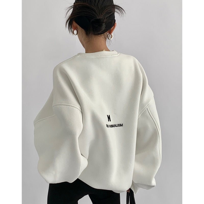 Women's Clothing Grey Vintage Pullover Letter Embroidery Long Sleeves Casual Street Hip Hop Oversize Baggy Ladies Tops Autumn Women's Clothing Grey Vintage Pullover Letter Embroidery Long Sleeves Casual Street Hip Hop Oversize Baggy Ladies Tops Autumn Foreverking