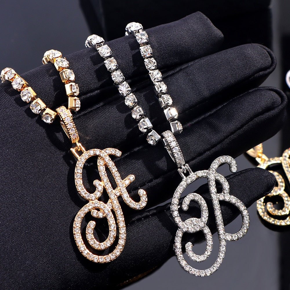 Fashion Cursive A-Z Initial Letters Zircon Anklets Bracelet Fashion Cursive A-Z Initial Letters Zircon Anklets Bracelet For Women Bling Crystal Tennis Chain Anklet Beach Sandals Jewelry Foreverking