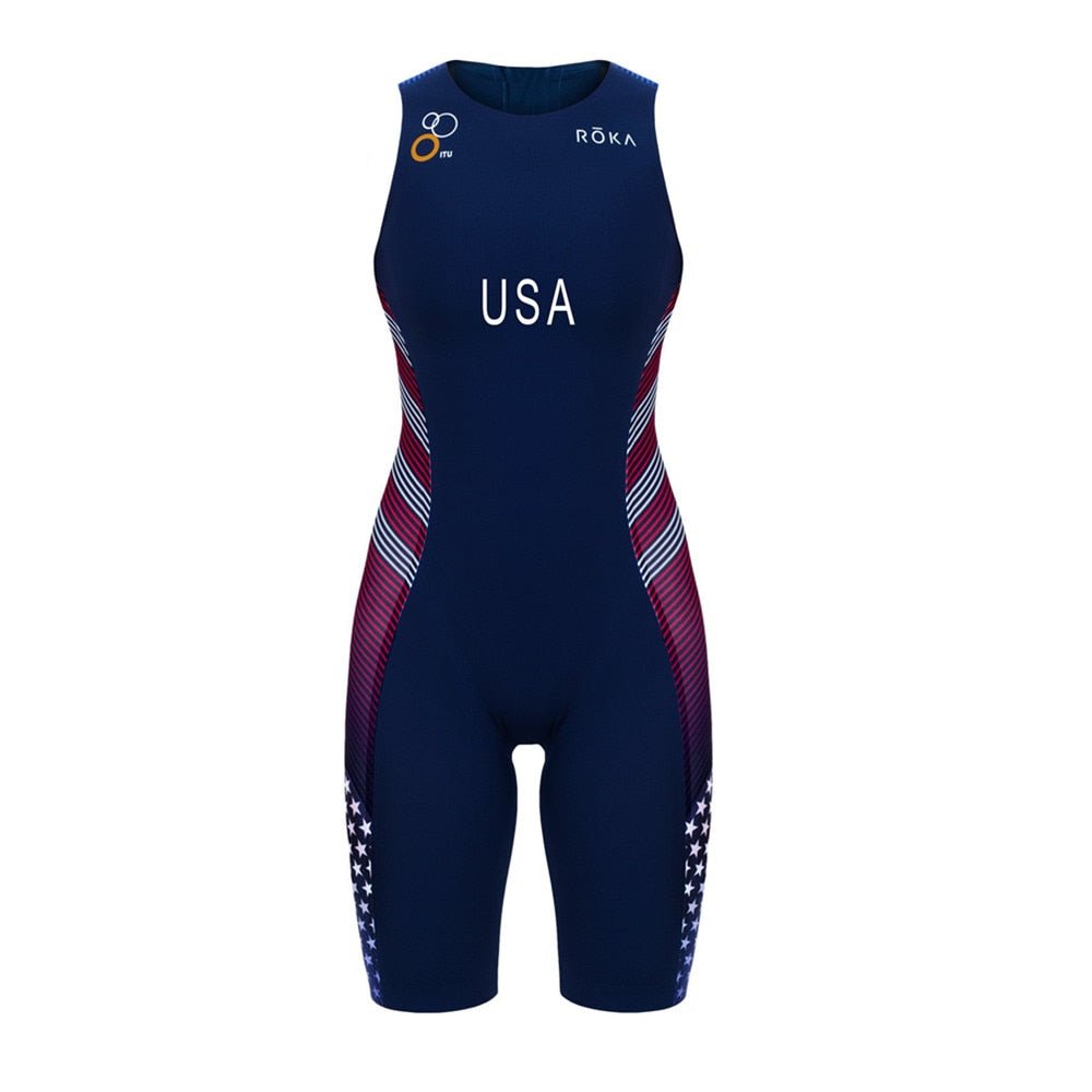 2022 ROKA Triathlon Women Sleeveless Track Suit Mountain Bike Cycling Suit Leotard Jumpsuit Bicycle Suit Ropa Ciclismo Skinsuit