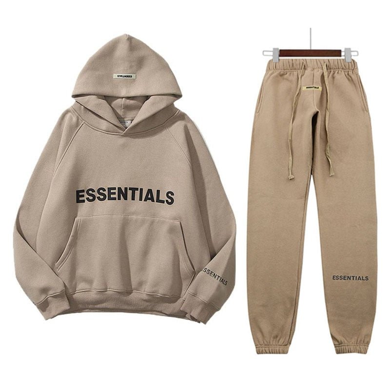 ESSENTIALS Men&#39;s hoodie Sports Suit, Reflective Alphabet Print Streetwear, Korean Fashion Autumn/Winter, Fishing, Golf Outdoors