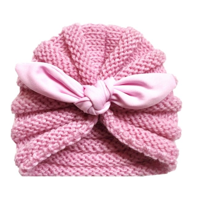 BalleenShiny Warm Baby Hats For Boys&amp;Girls Infant Lovely Bowknot Hats Baby Bonnet Beanie Turban Head Accessories Kids Gifts freeshipping - Foreverking