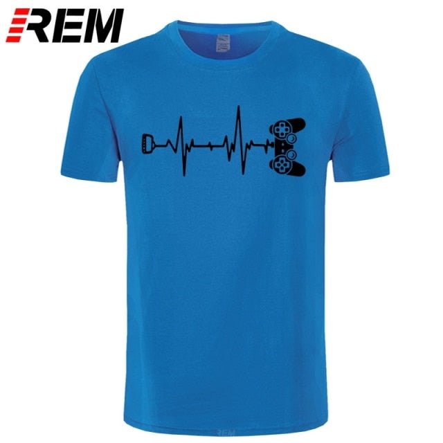 REM Interesting Gamer heartbeat T shirts men freeshipping - Foreverking