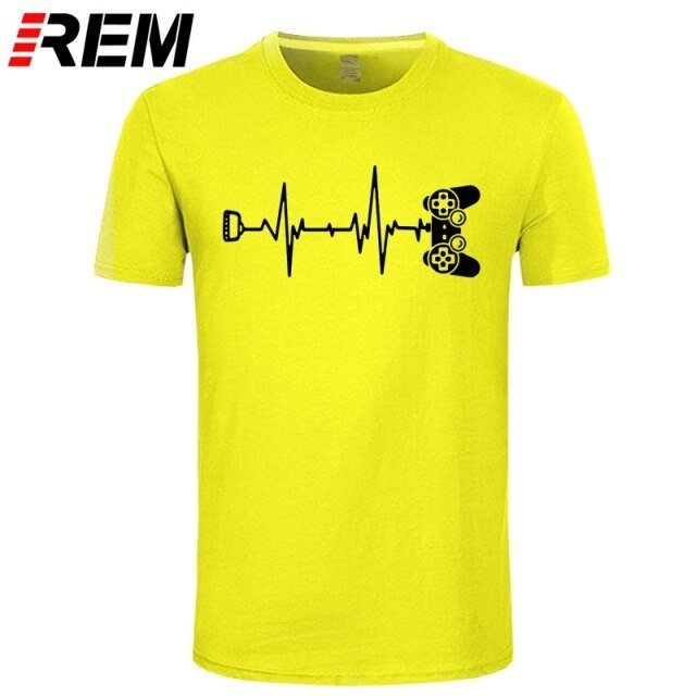 REM Interesting Gamer heartbeat T shirts men freeshipping - Foreverking