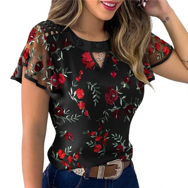 4 Styles Sexy Women Ladies Ruffle Sleeve Tops Pullover Dot Polk Embroidery Floral Print Blouse OL Casual Chiffon Jumper Tee 4 Styles Sexy Women Ladies Ruffle Sleeve Tops Pullover Dot Polk Embroidery Floral Print Blouse OL Casual Chiffon Jumper Tee Foreverking
