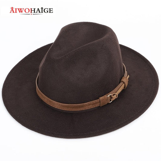 2022 Autumn winter  fedoras womens felt hat Ladies sombrero jazz Male bowler hat outdoor vintage top hats large size freeshipping - Foreverking