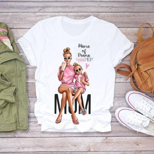 Women Cartoon Super Mom Life Momlife Mama Mother Summer Print Lady T-shirts Top T Shirt Ladies Womens Graphic Female Tee T-Shirt freeshipping - Foreverking