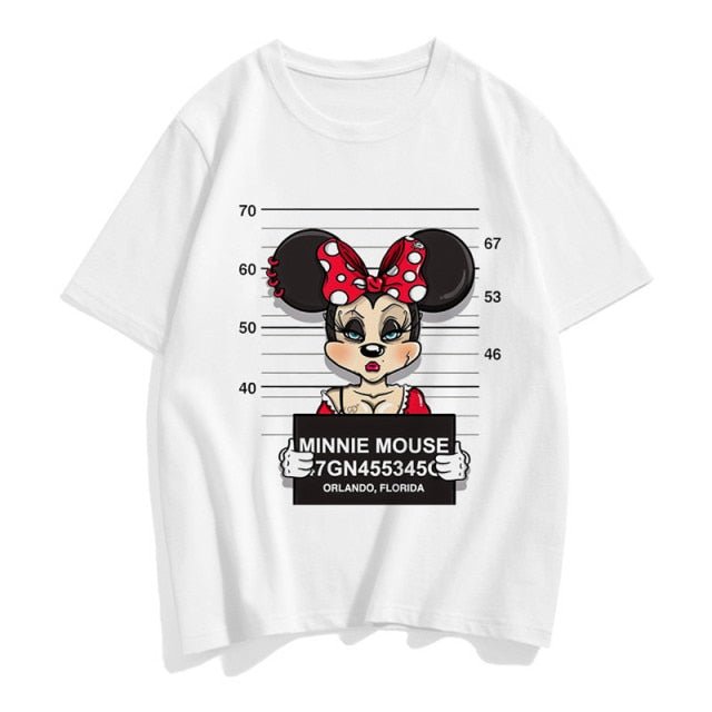 Three Mickey Mouse Print Women T shirt Cartoon Summer Top Ladies T Shirt Graphic Female Tee T-Shirt Disney Womens Clothing freeshipping - Foreverking