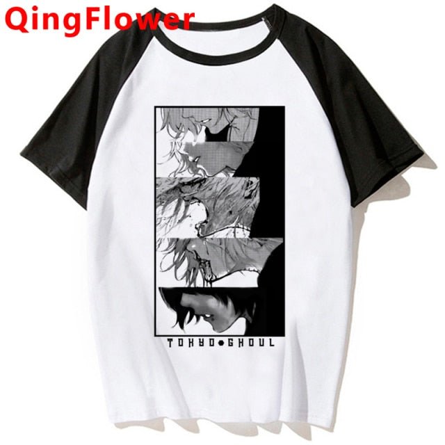 Japanese Anime Kaneki Ken Y2k Tokyo Ghoul T Shirt Men Manga Graphic Tees Fashion Tshirt Summer 90s Tops T-shirt freeshipping - Foreverking
