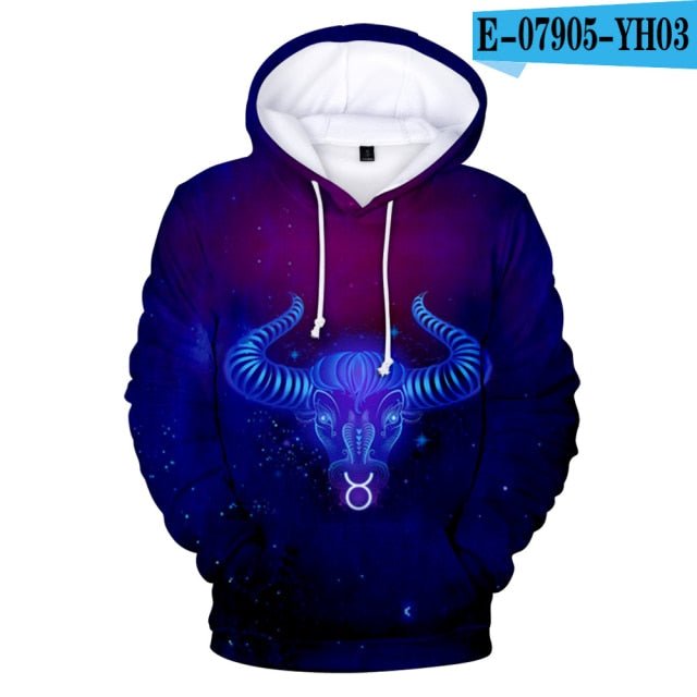 12 Zodiac Signs Hoodie Sweatshirt Aries Taurus Gemini Cancer 12 Constellation 3D child Print Boys/Girls Casual Clothes freeshipping - Foreverking