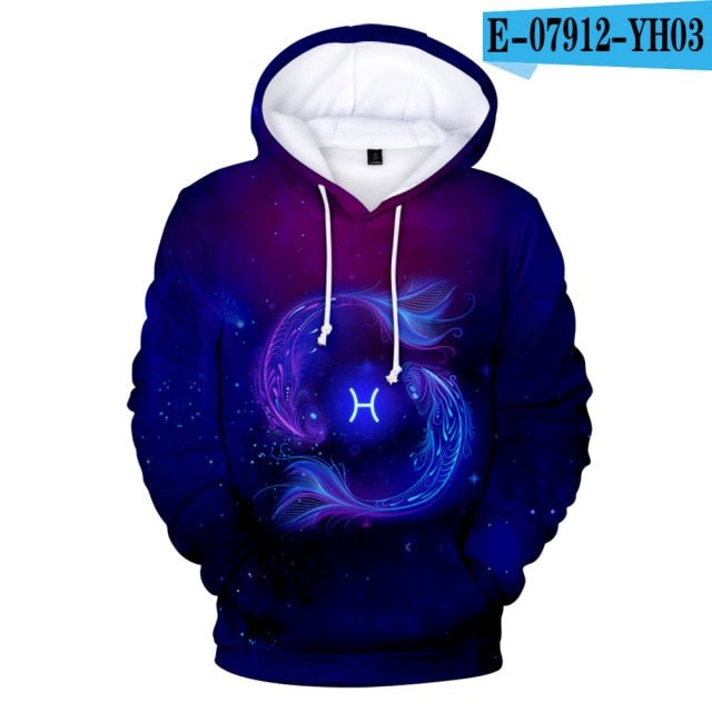 12 Zodiac Signs Hoodie Sweatshirt Aries Taurus Gemini Cancer 12 Constellation 3D child Print Boys/Girls Casual Clothes freeshipping - Foreverking