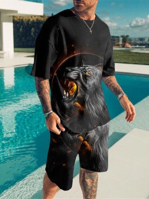 The Lion King Summer 3D Printed  T-shirt Sportswear Tracksuit O Neck Short Sleeve  Clothing Suit freeshipping - Foreverking