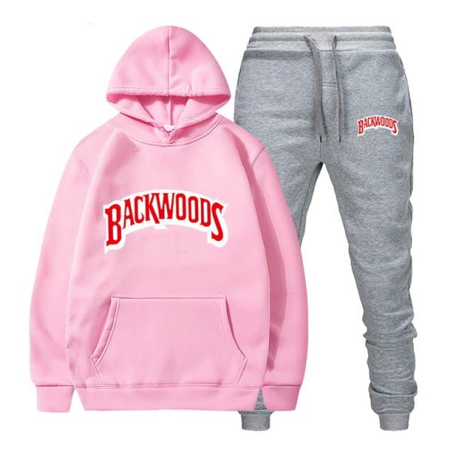 fashion brand Backwoods Men&#39;s Set Fleece Hoodie Pant Thick Warm Tracksuit Sportswear Hooded Track Suits Male Sweatsuit Tracksuit freeshipping - Foreverking