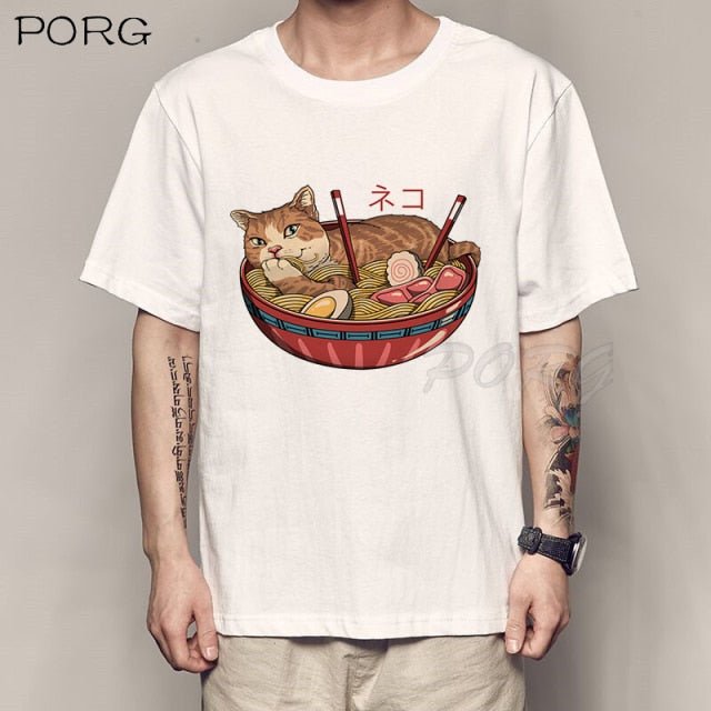 Men Catana Cool Summer Loose Men/Women T Shirt Casual Short Sleeve Cat Print Anime T-Shirt freeshipping - Foreverking