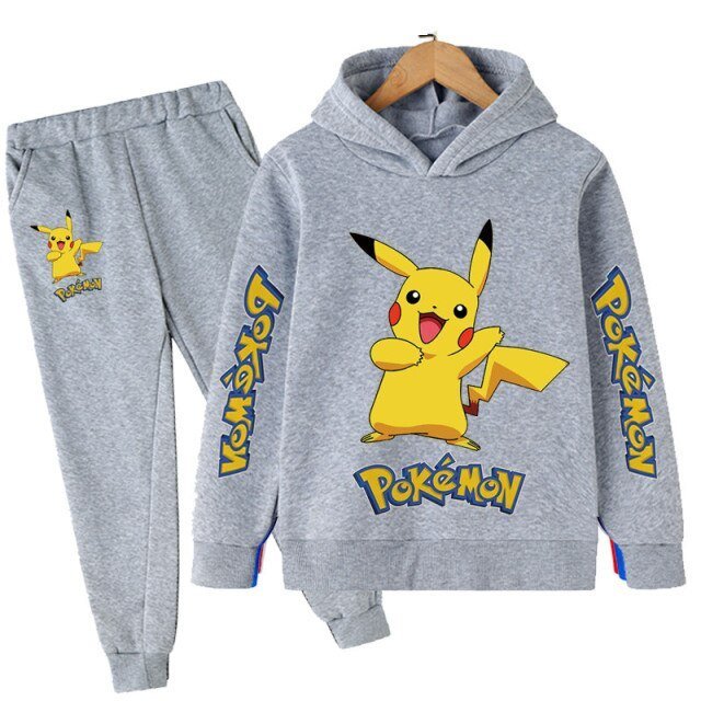 New 2021 Pokemon- Suit Kids Children clothing sets Baby boys girls Hoodies+Longs pants sports 2psc clothes 4-14Years freeshipping - Foreverking
