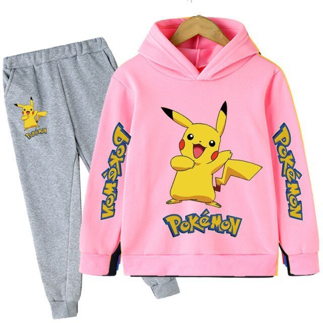 New 2021 Pokemon- Suit Kids Children clothing sets Baby boys girls Hoodies+Longs pants sports 2psc clothes 4-14Years freeshipping - Foreverking