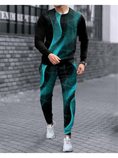 Men Set Tracksuit Men Sportsuits 3D Lion Printing Coat+Pants Gyms Casual Sportswear Suit freeshipping - Foreverking
