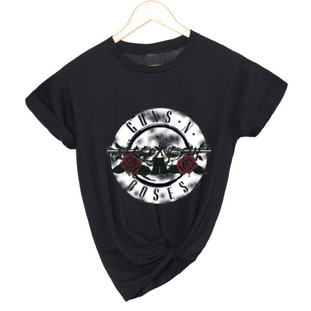 GUNS and Roses Rock Band Tshirts For Women Summer oversized t-shirt female summer tops woman tshirts Aesthetic clothes freeshipping - Foreverking