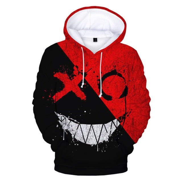 XOXO Pattern Trendy Devil Smiling Face 3D Printed Hoodie Sweatshirts Men Women Fashion Casual Funny Pullovers Hip Hop Hoodies freeshipping - Foreverking