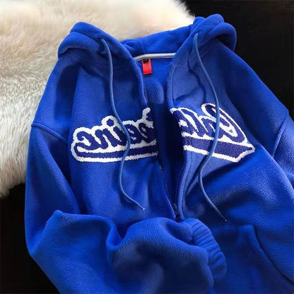 Cute and Sweet Hoodies Women New Rabbit Plush Soft Sweatshirt Women Pink Winter Clothes Women Loose and Lazy Zip Up Hoodie freeshipping - Foreverking