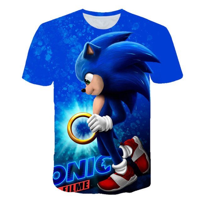 Sonic Child Boy Teenager Toddler Summer Anime Clothes Looney Tunes Funny T-shirts Graphic Blusa masculina Manga corta camisetas freeshipping - Foreverking