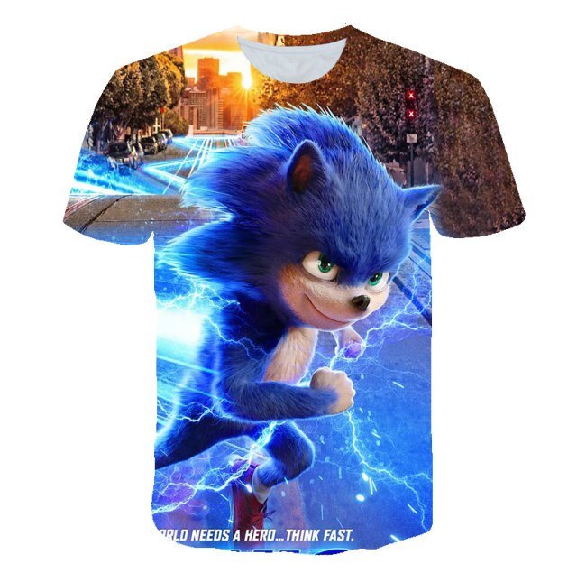 Sonic Child Boy Teenager Toddler Summer Anime Clothes Looney Tunes Funny T-shirts Graphic Blusa masculina Manga corta camisetas freeshipping - Foreverking
