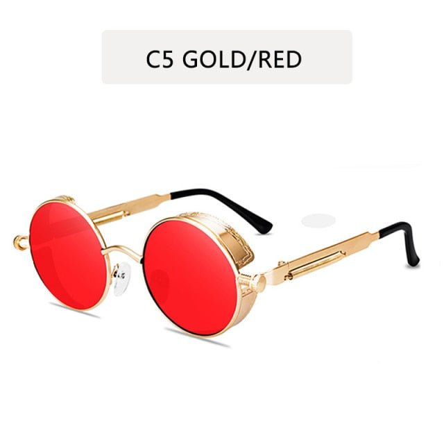 2022 Metal Steampunk Sunglasses Men Women Fashion Round Glasses Brand Design Vintage Sun Glasses High Quality Oculos de sol freeshipping - Foreverking