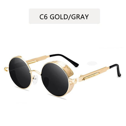 2022 Metal Steampunk Sunglasses Men Women Fashion Round Glasses Brand Design Vintage Sun Glasses High Quality Oculos de sol freeshipping - Foreverking