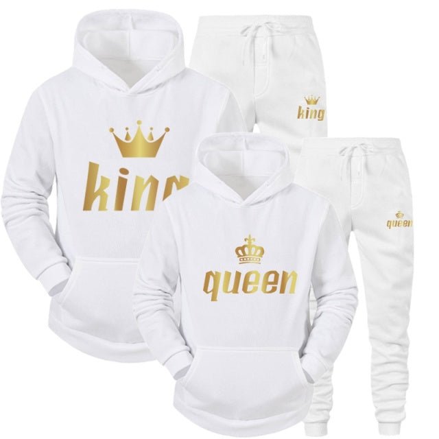 2022 Fashion Couple Sportwear Set KING or QUEEN Printed Hooded Suits 2PCS Set Hoodie and Pants S-4XL 2022 Fashion Couple Sportwear Set KING or QUEEN Printed Hooded Suits 2PCS Set Hoodie and Pants S-4XL Foreverking