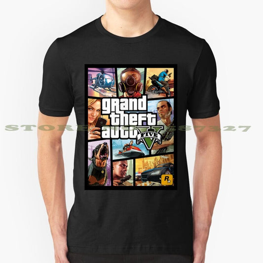 Grand Theft Auto V Black White Tshirt For Men Women Grand Theft Auto freeshipping - Foreverking