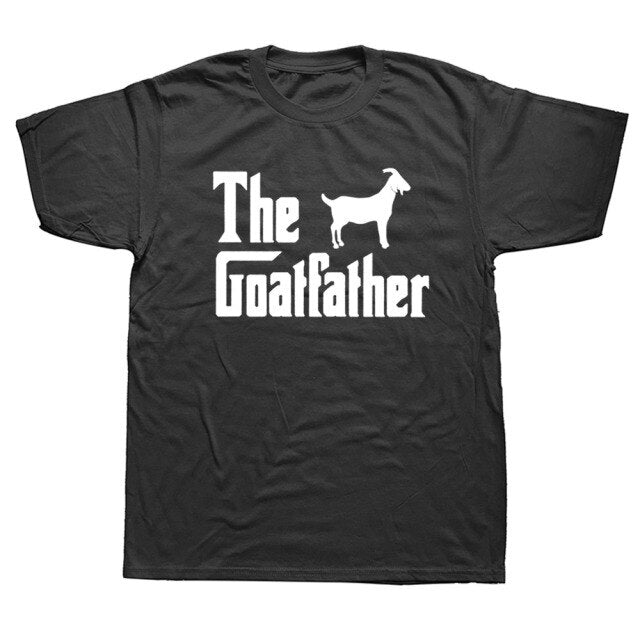 The Goatfather Birthday Funny Unisex Graphic Fashion New Cotton Short Sleeve Goat Lover Farm T Shirts O-Neck Harajuku T-shirt freeshipping - Foreverking