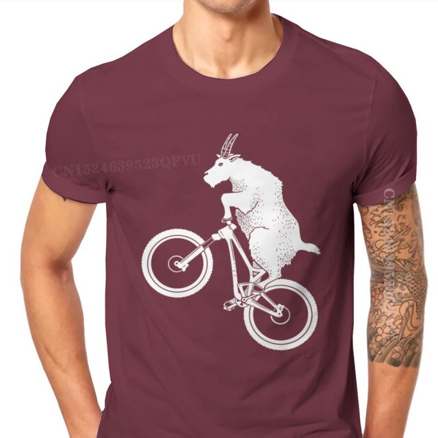 Goat Unique Tshirts Mountain Bike MTB Cycling Comfortable New Design Graphic Men T Shirts Tshirt Clothing Hot Sale freeshipping - Foreverking