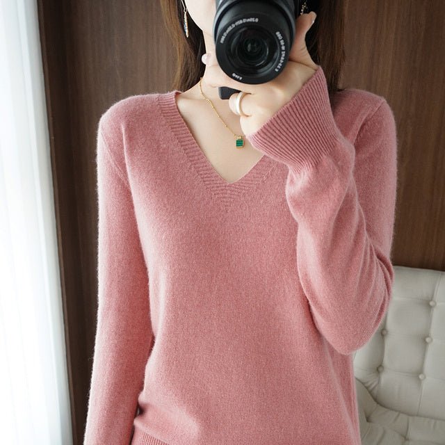 Sweaters Women Casual V-neck Solid Jumpers Pullovers Spring Autumn Womens Sweater Cashmere Knitwear Bottoming Shirt Sweaters Women Casual V-neck Solid Jumpers Pullovers Spring Autumn Womens Sweater Cashmere Knitwear Bottoming Shirt Foreverking