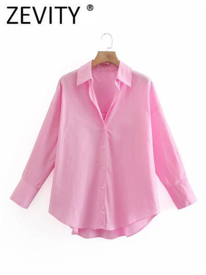 Zevity New Women Simply Candy COlor Single Breasted Poplin Shirts Office Lady Long Sleeve Blouse Roupas Chic Chemise Tops LS9114 Zevity New Women Simply Candy COlor Single Breasted Poplin Shirts Office Lady Long Sleeve Blouse Roupas Chic Chemise Tops LS9114 Foreverking
